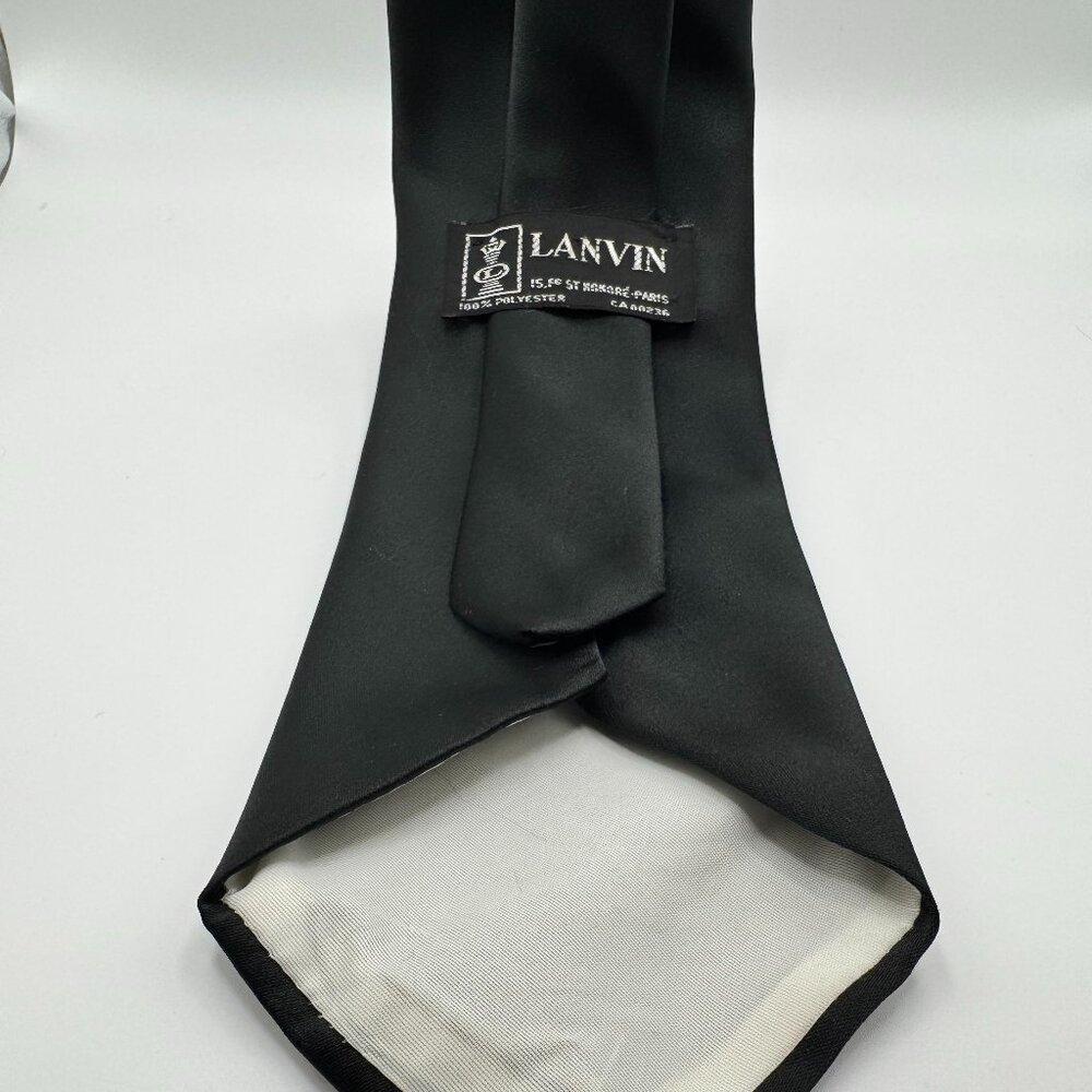 Lanvin Polyester Tie – Black - Made in Canada – Gift for Him